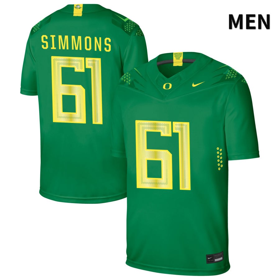 Oregon Ducks Men's #61 Josh Simmons Football College Authentic Green NIL 2022 Nike Jersey IDT61O7I